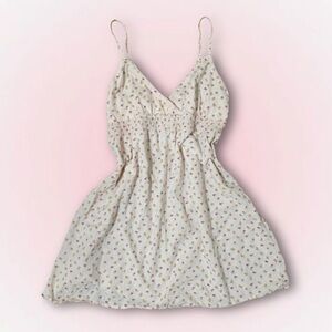 Early 2000s pink summer floral mini dress